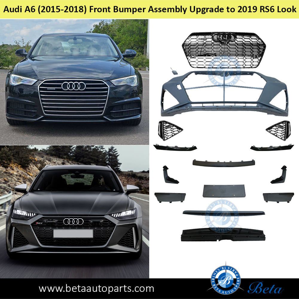 Front Bumper Assembly Upgrade to 2019 RS6 Look for Audi A6 2015-2018 models, Part Number 4G0807065R