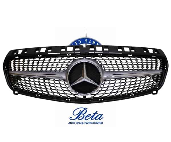 Radiator Grille Diamond Look -Silver for Mercedes A-Class W176 2013-2015 models, Part Number 1768802083