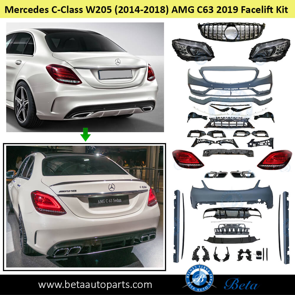 Mercedes C-Class W205 (2014-2018), AMG C63 2019 Facelift Conversion Kit