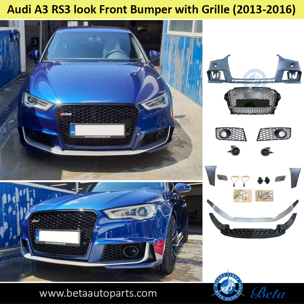 Audi A3 (2013-2016), Front bumper assembly with radiator grille RS3 look, China, 8V5807065