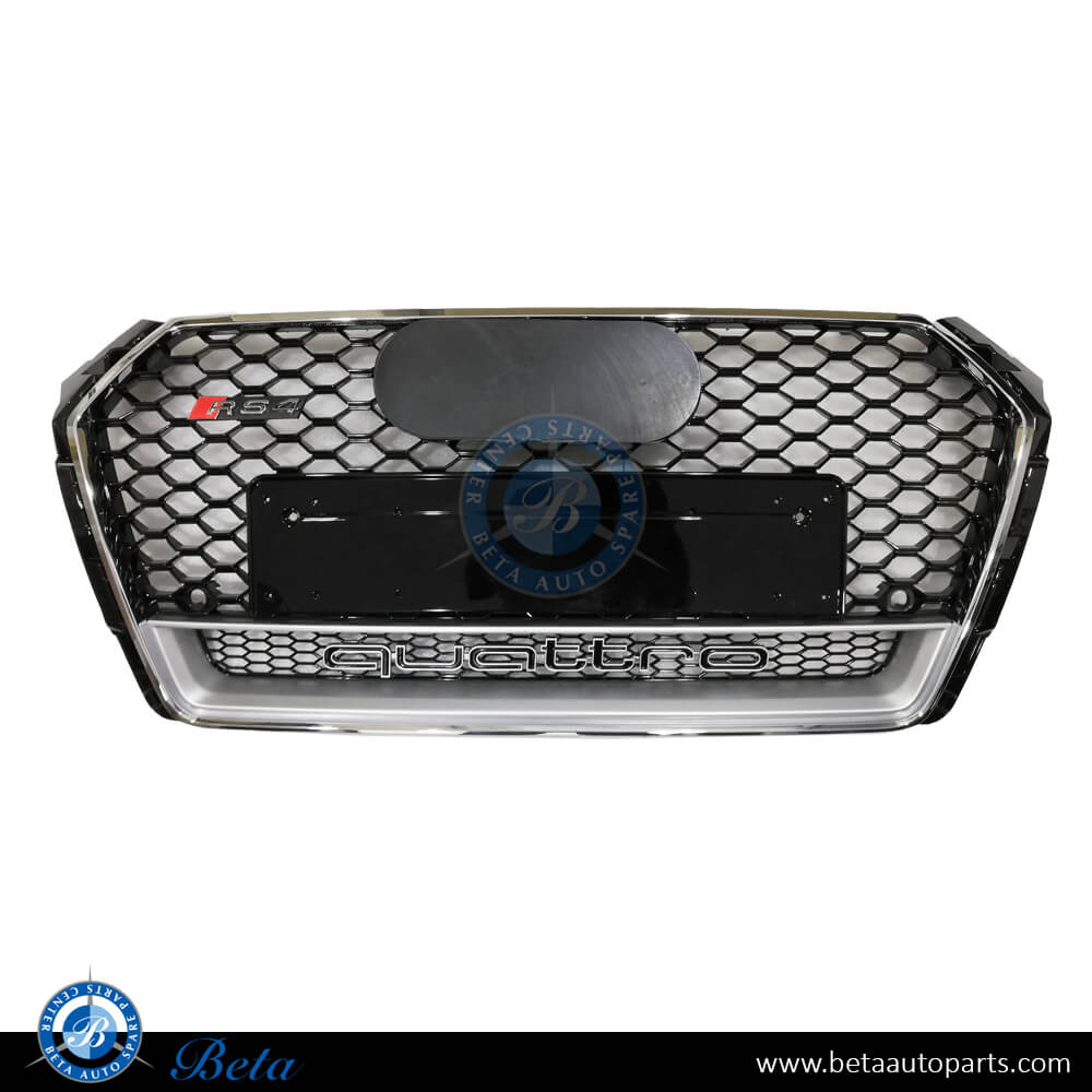 Audi A4 (2016-2019), Grille RS4 Look (Black and Chrome), China, 8W0853651BD