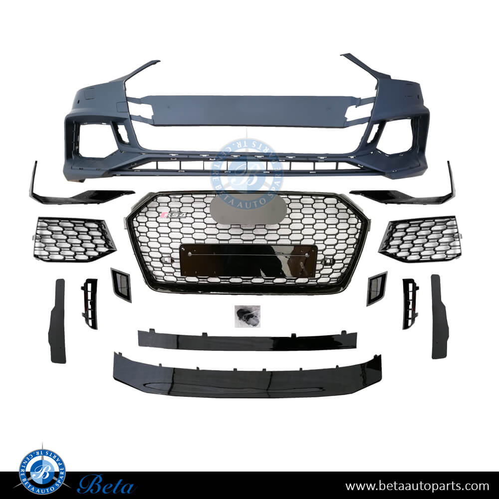 Audi A4 (2016-up), RS4 Look Front Bumper with Grille, China, 8W0807065 RS4