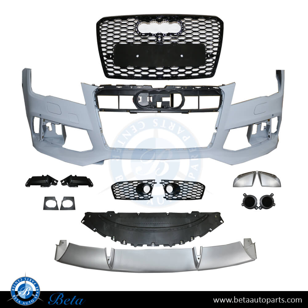 RS7 Look Front Bumper with Grille for Audi A7 2011-2014 models, Part Number 4G8807065 AR