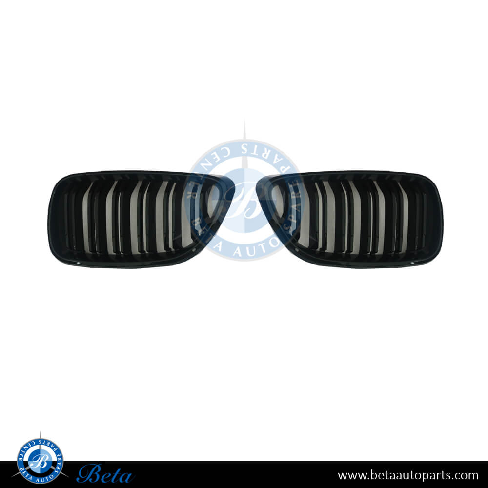 Grille Gloss Black Set for BMW 2 Series F22 2014-up models, Part Number 51137295523/51137295524