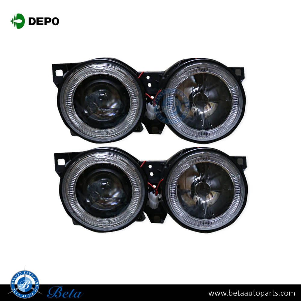 Headlamp Cell Rim - Black - Set for BMW 3 Series E30 1982-1992 models