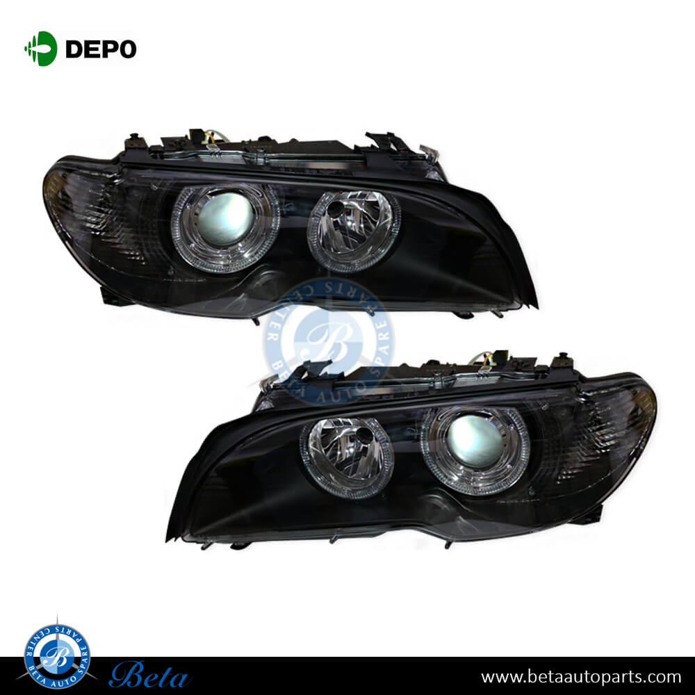 Headlamp Cell Rim with Motor Black Color for BMW 3 Series E46 LCI 2002-2004 models