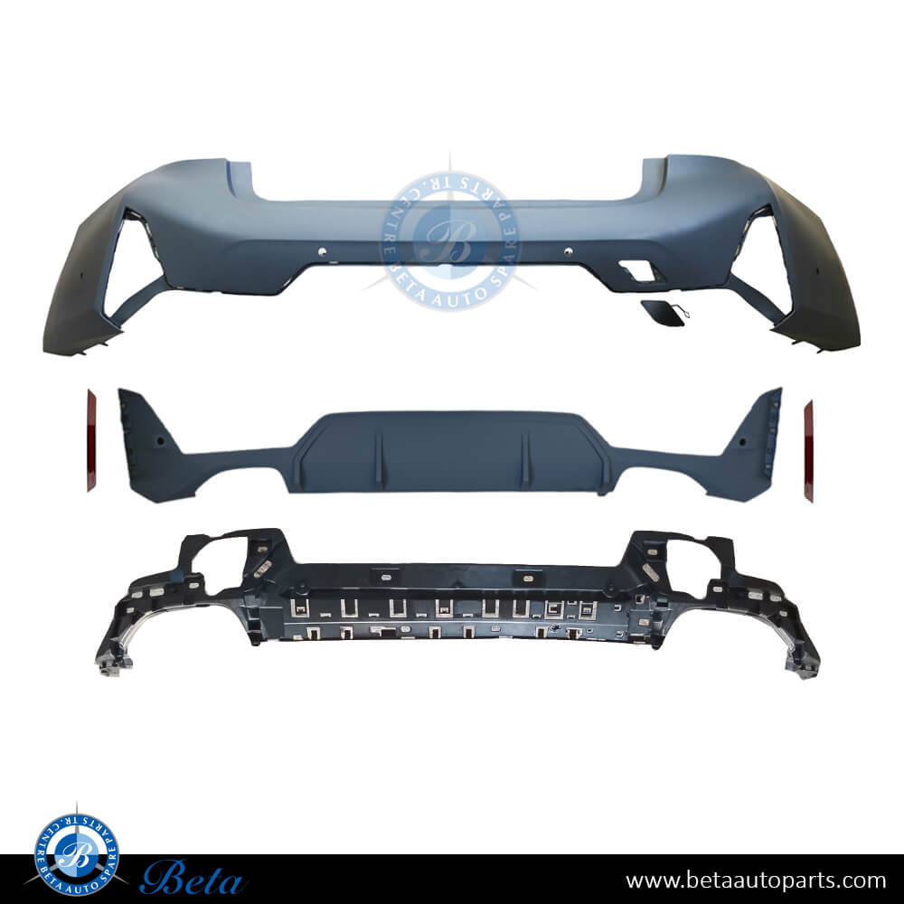 Rear Bumper Assembly M340 with PDC & Park Assist for BMW 3 Series G20 LCI 2023-Up models, Part Number 51125A69636