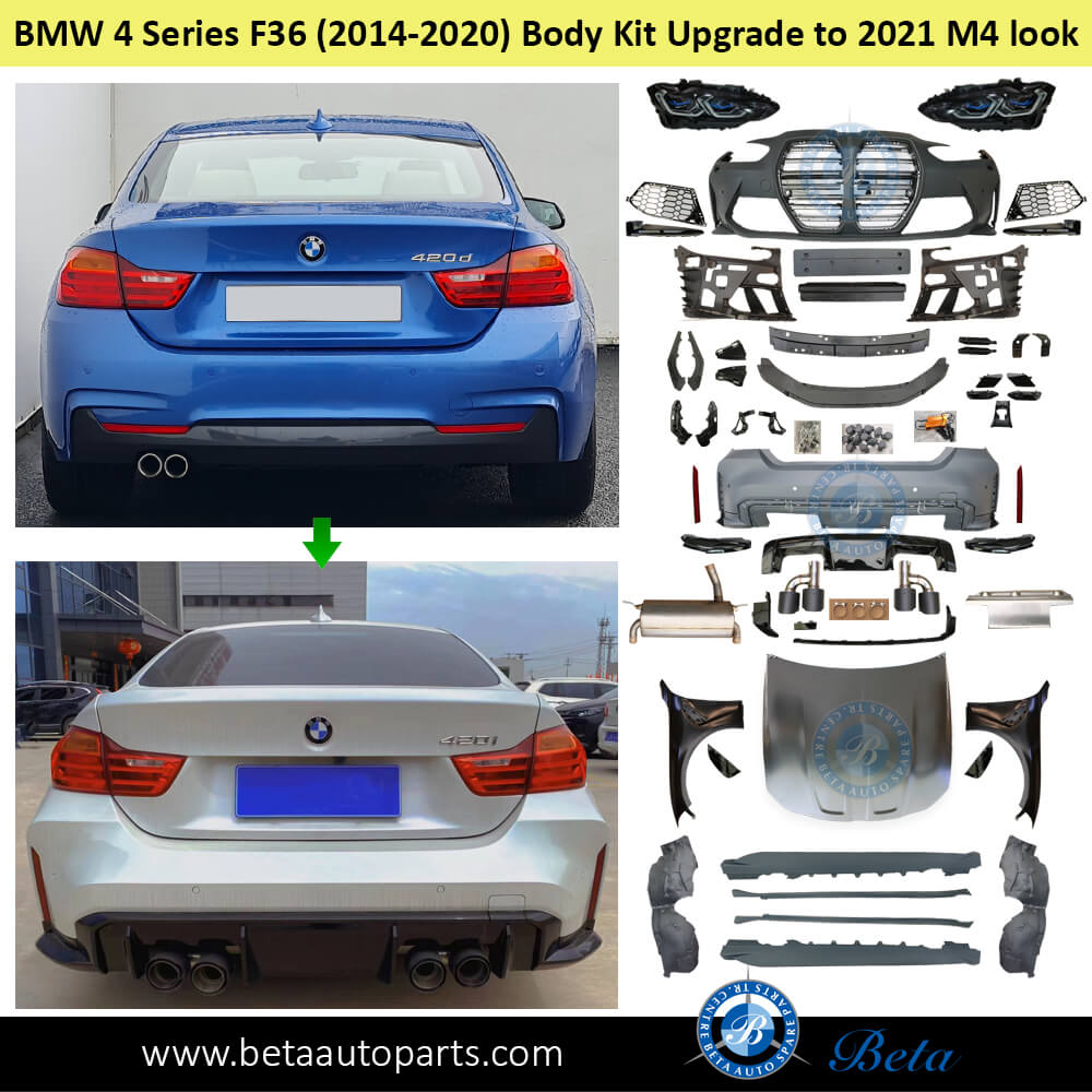 BMW 4 Series F36 (2014-2020), Body Kit Conversion Upgrade to 2021 M4 Look - 4 Door, China