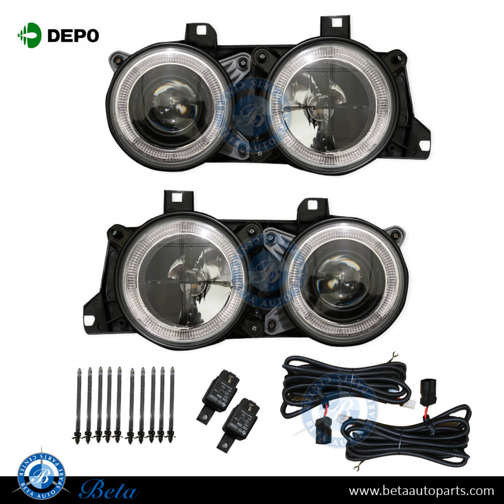 Headlamp M M Performance Cell Rim Black Color for BMW 5 Series E34 1988-1995 models