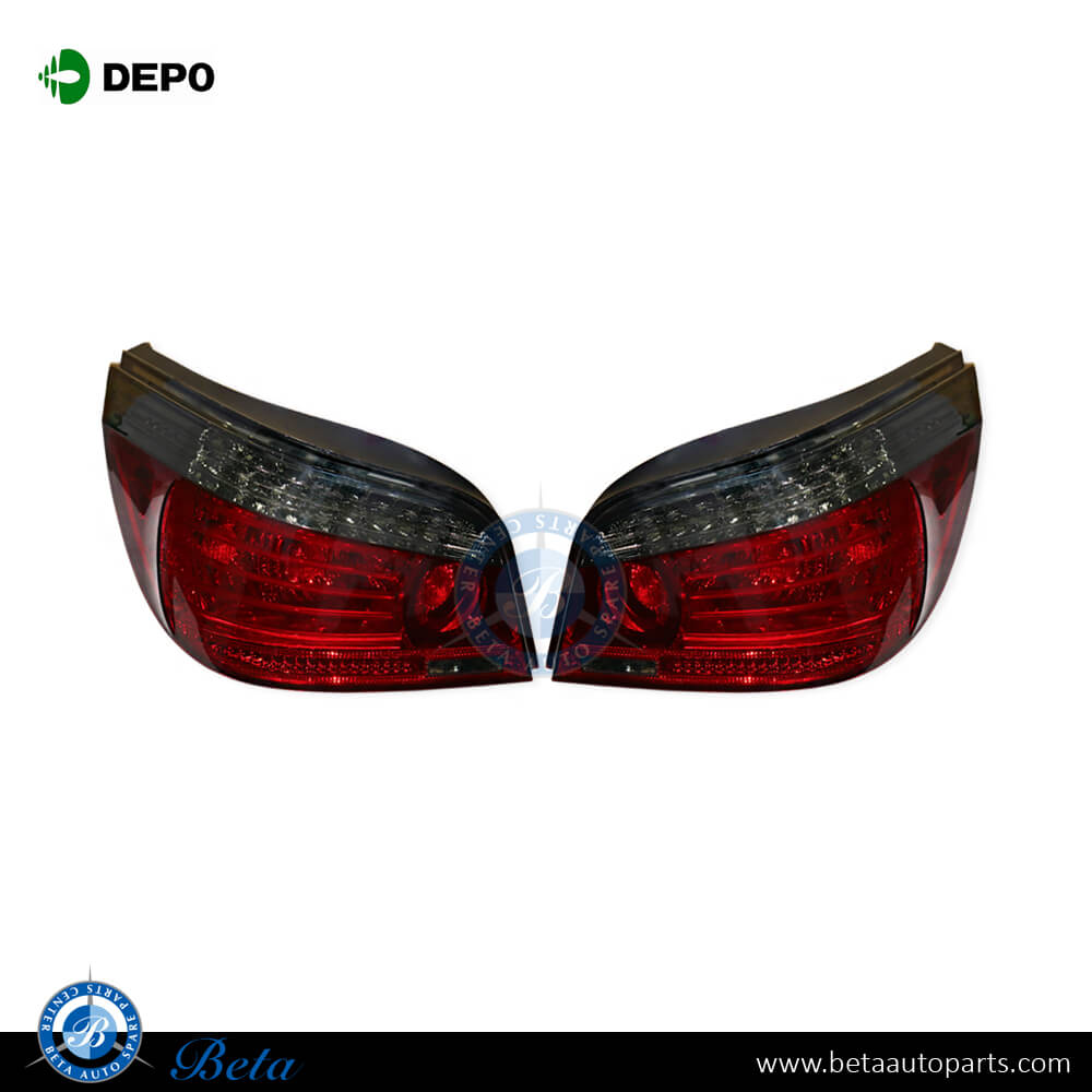 BMW 5 Series E60 (2003-2007), Tail Lamp Upgrade to 2008 look (Red and Smoke), Depo