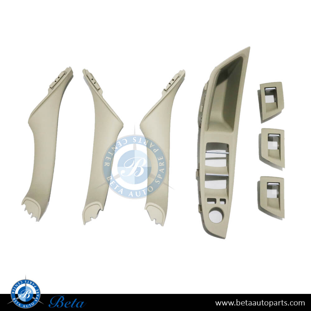 Door Handle Set Beige for BMW 5 Series F10 2010-2016 models, Part Number 51417225863 / 51417225864 / 51417225879