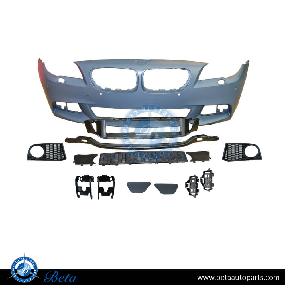 BMW 5 Series F10 (2010-2013), Front Bumper M-Tek With PDC With Washer With Fog Lamp Hole, Taiwan, 51118048668F / 51118053874