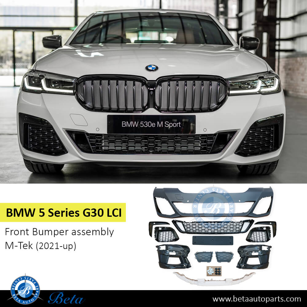 BMW 5 Series G30 LCI (2021-Up), Front Bumper assembly M-Tek without ACC, Taiwan, 51119852205