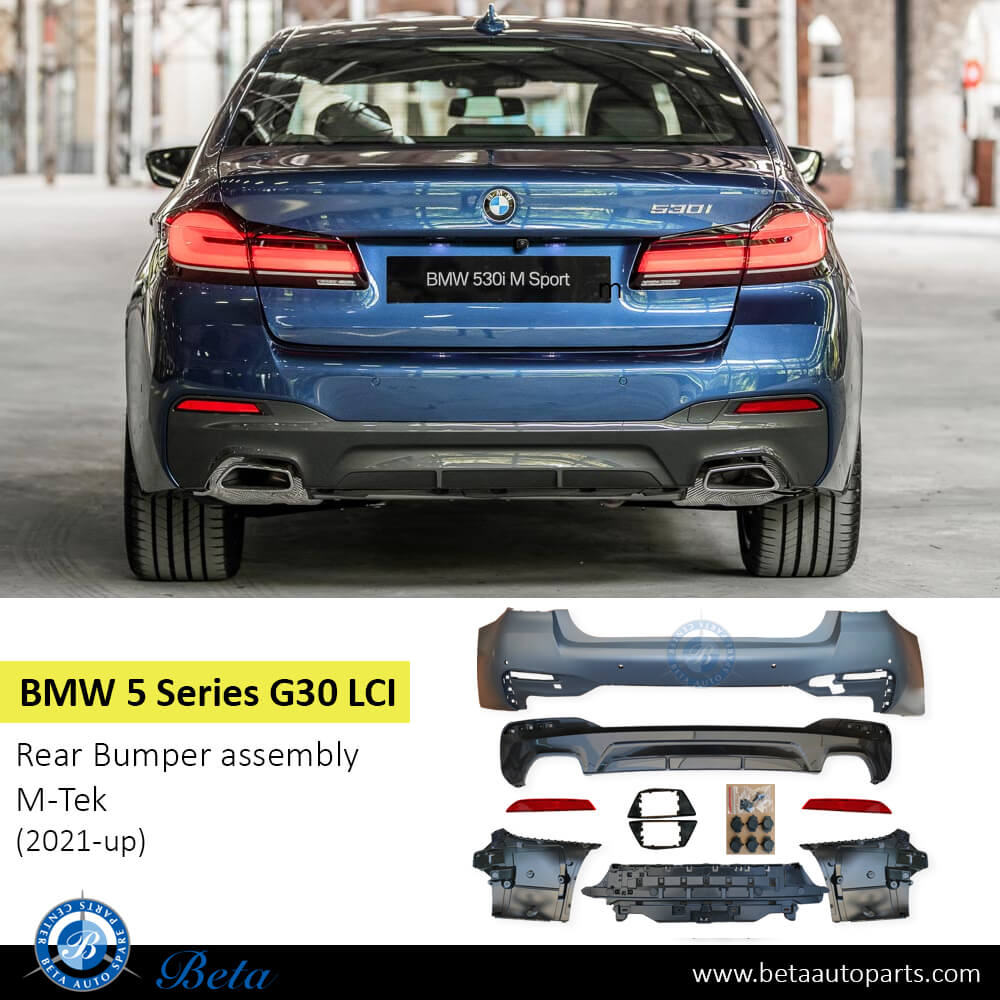 BMW 5 Series G30 LCI (2021-Up), Rear Bumper assembly M-Tek, Taiwan, 51125A2C1E9