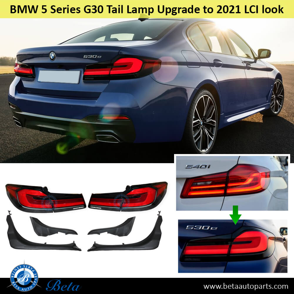 BMW 5 Series G30 (2017-2020), Tail Lamp Upgrade to 2021 LCI look, China, 63217376463 / 63217376464