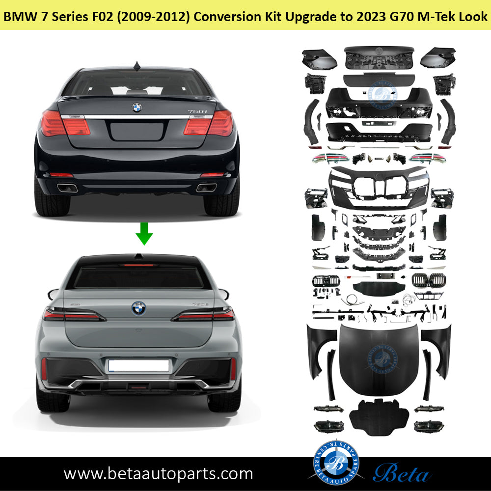 BMW 7 Series F02 (2009-2012), Body Kit Conversion Upgrade to 2023 G70 M-Tek Look, China