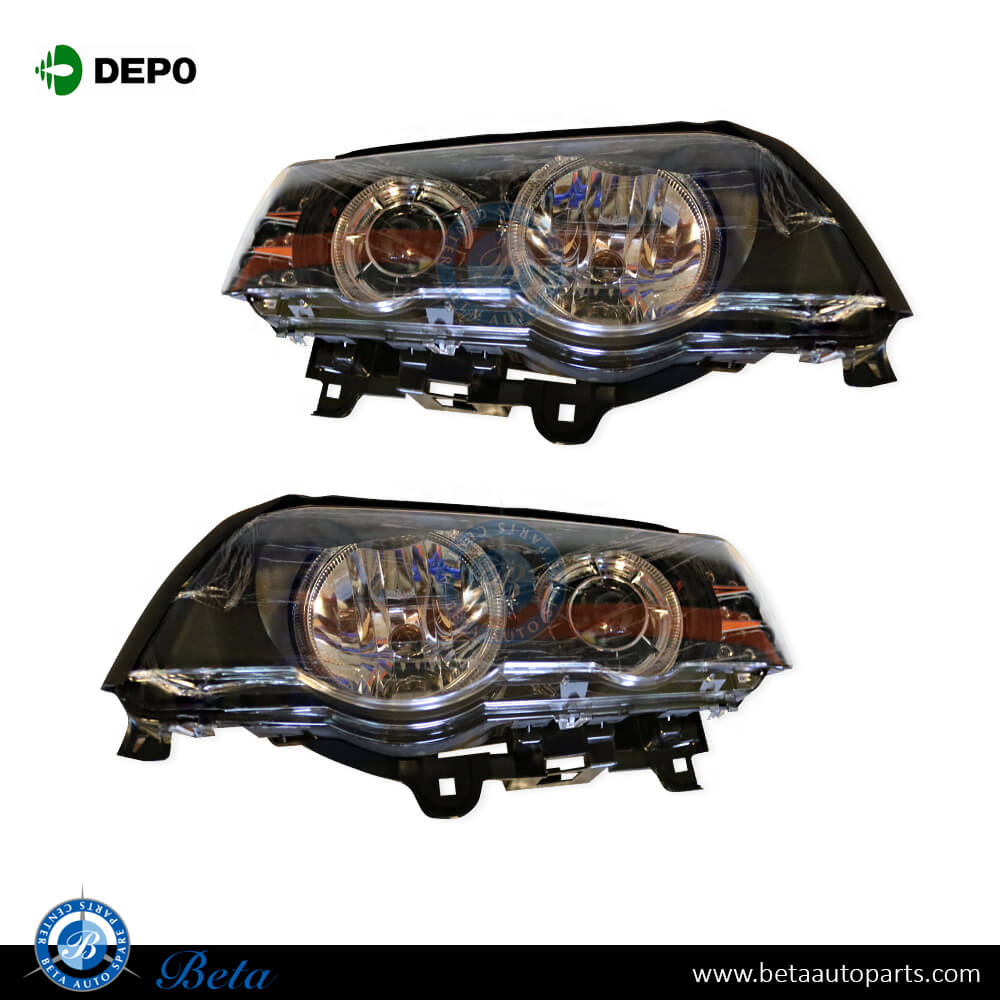 BMW X5 E53 (2000-2003), Headlamp Led - Black (Set), Depo