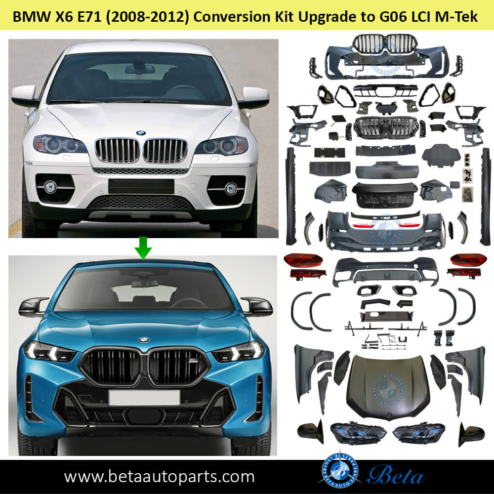 BMW X6 E71 (2008-2012), Body Kit Conversion Upgrade to G06 LCI M-Tek Look, China