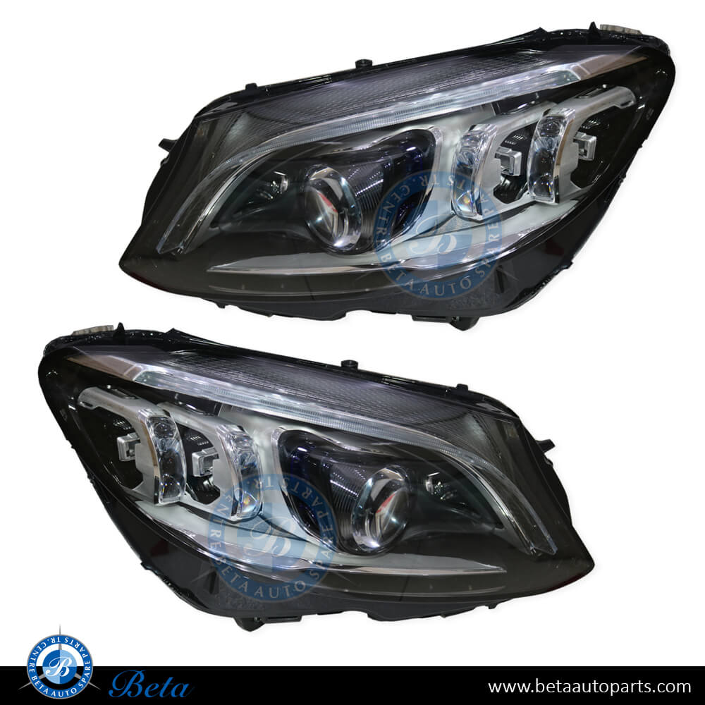 Headlamp Upgrade from Normal to 2019 Dynamic LED Look Blue LED for Mercedes C-Class W205 2015-2018 models, Part Number 2059066404 / 2059066504