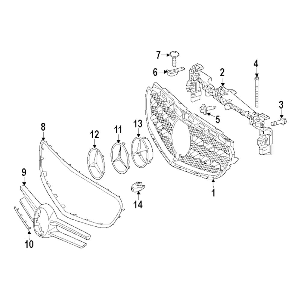 Mercedes W212 (2014-2016) Grill Bracket, 2128801403