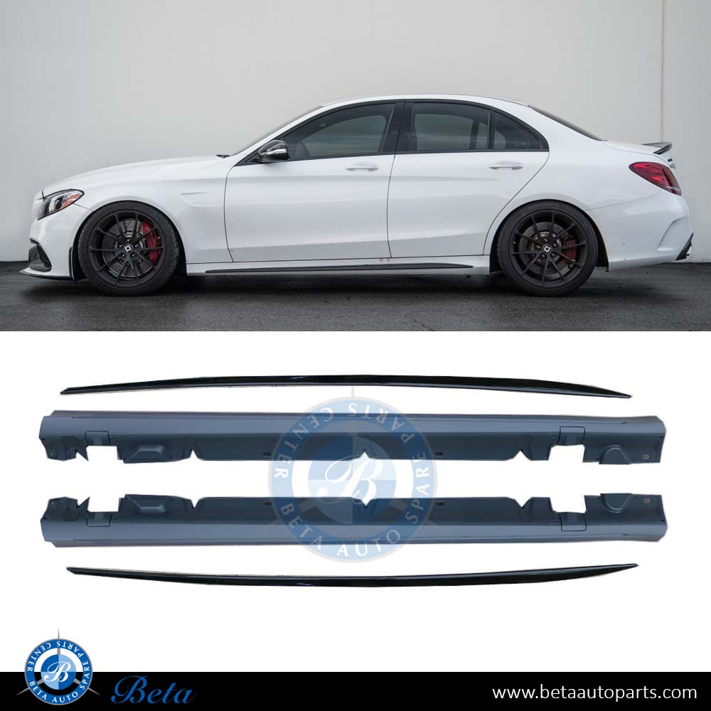 Side Skirt AMG C63 for Mercedes C-Class W205 2015-up models, Part Number 2056981554 / 2056981654