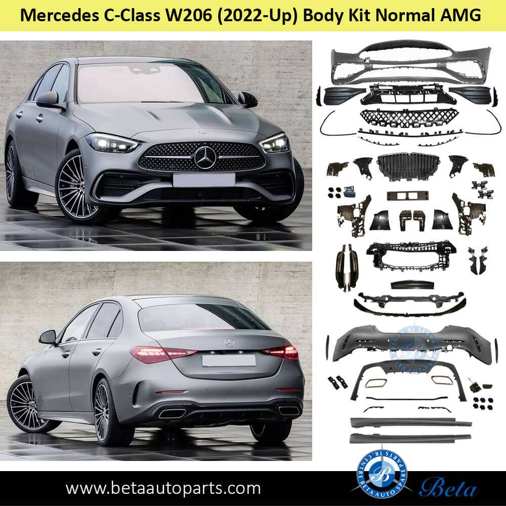 Mercedes C-Class W206 (2022-Up), Body Kit Normal AMG with Park Assist - Black Moulding , Taiwan