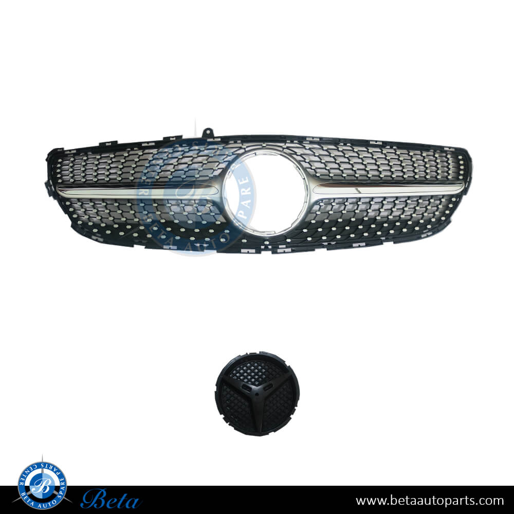 Grille Assembly Diamond Look without Camera Hole for Mercedes CLS-Class W218 2015-2018 models, Part Number 2188850600