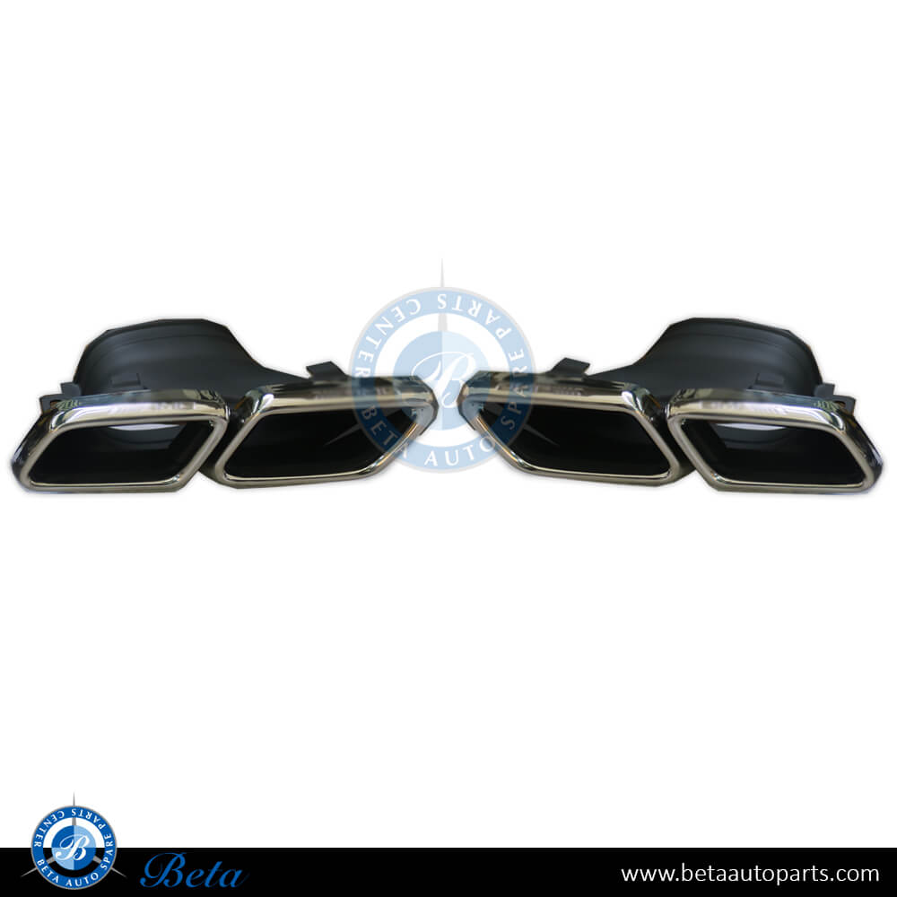 Exhaust Tips AMG E63/GLC63 Silver Color for Mercedes E-Class/GLC-Class W213/W253, Part Number 2134903100 / 2134903200