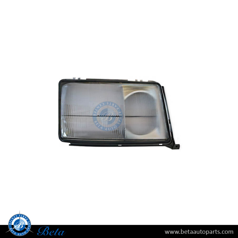 Right Side Headlamp Lens for Mercedes E-Class W124 1986-1989 models, Part Number 1248205266