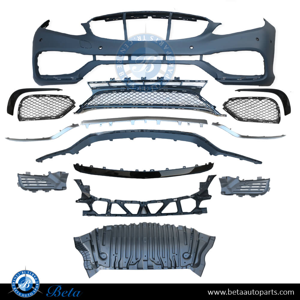 Mercedes E-Class W212 (2014-2016), Front Bumper assembly with PDC E63 Look, Taiwan, 2128852938