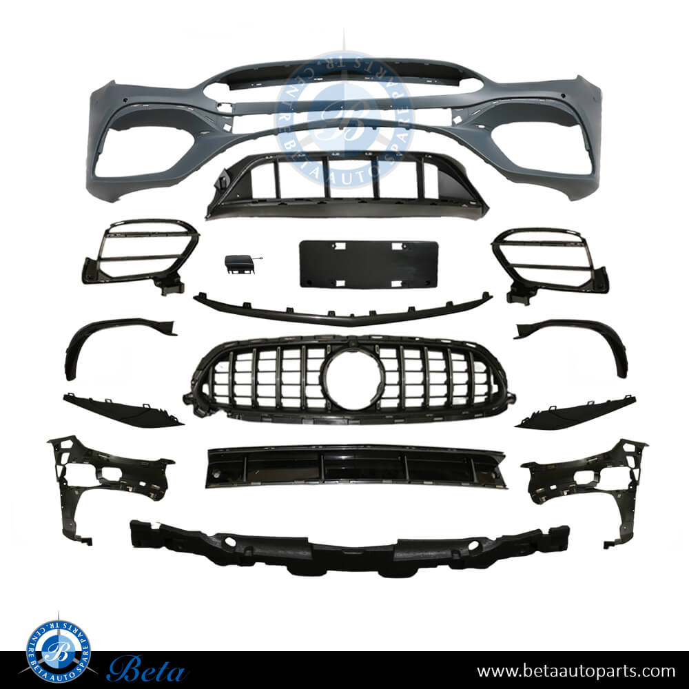 Front Bumper Assembly AMG E63 Look with PDC for Mercedes E-Class W213 2021-Up models, Part Number 2138851605