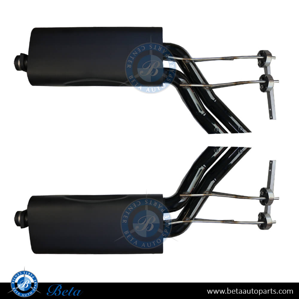 Exhaust System Upgrade to 2018 BBS look Black Color for Mercedes G-Class W463 1992-2017 models, Part Number 4634904521 / 4634904621