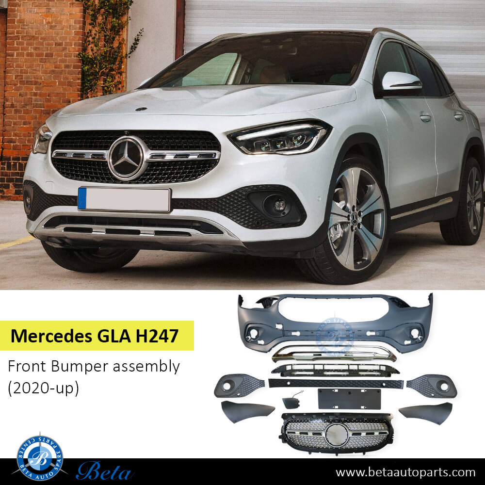 Mercedes GLA-Class H247 (2020-Up), Front Bumper assembly with Grille, China