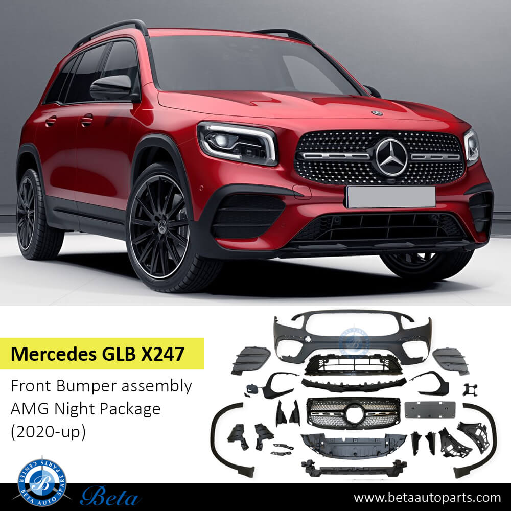 Mercedes GLB-Class X247 (2020-Up), Front Bumper assembly Normal AMG with Park Assist, China, 2478801903