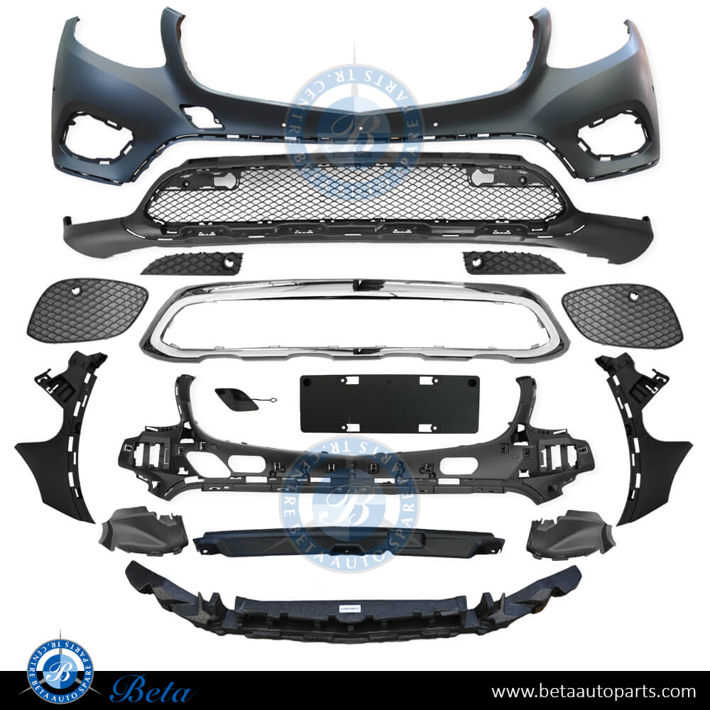 Front Bumper assembly Basic for Mercedes GLC-Class W253 2016-2019 models, Part Number 2538850001