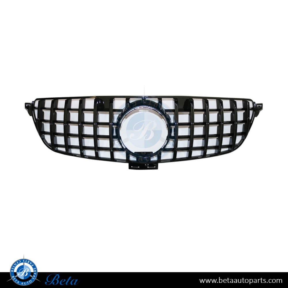 Grille GT Look Black Color for Mercedes GLE-Class W166 2015-2018 models, Part Number 1668881A60