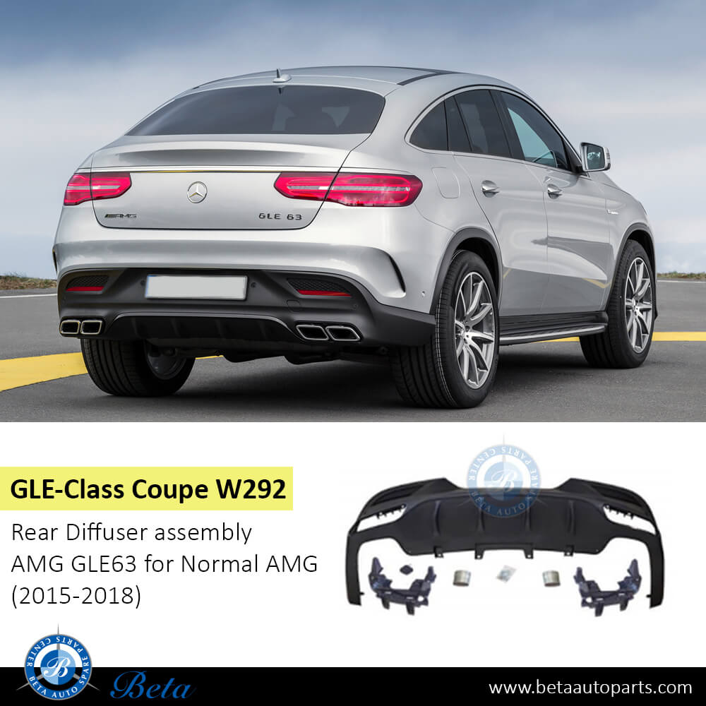 Mercedes GLE-Class Coupe W292 (2015-2018), Rear Diffuser assembly AMG GLE63 for Normal AMG (Black), China, 1668851625