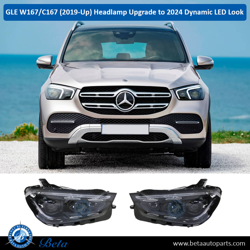 Mercedes GLE-Class W167/C167 (2019-Up), Headlamp Upgrade from Static to 2024 Dynamic LED Look, China