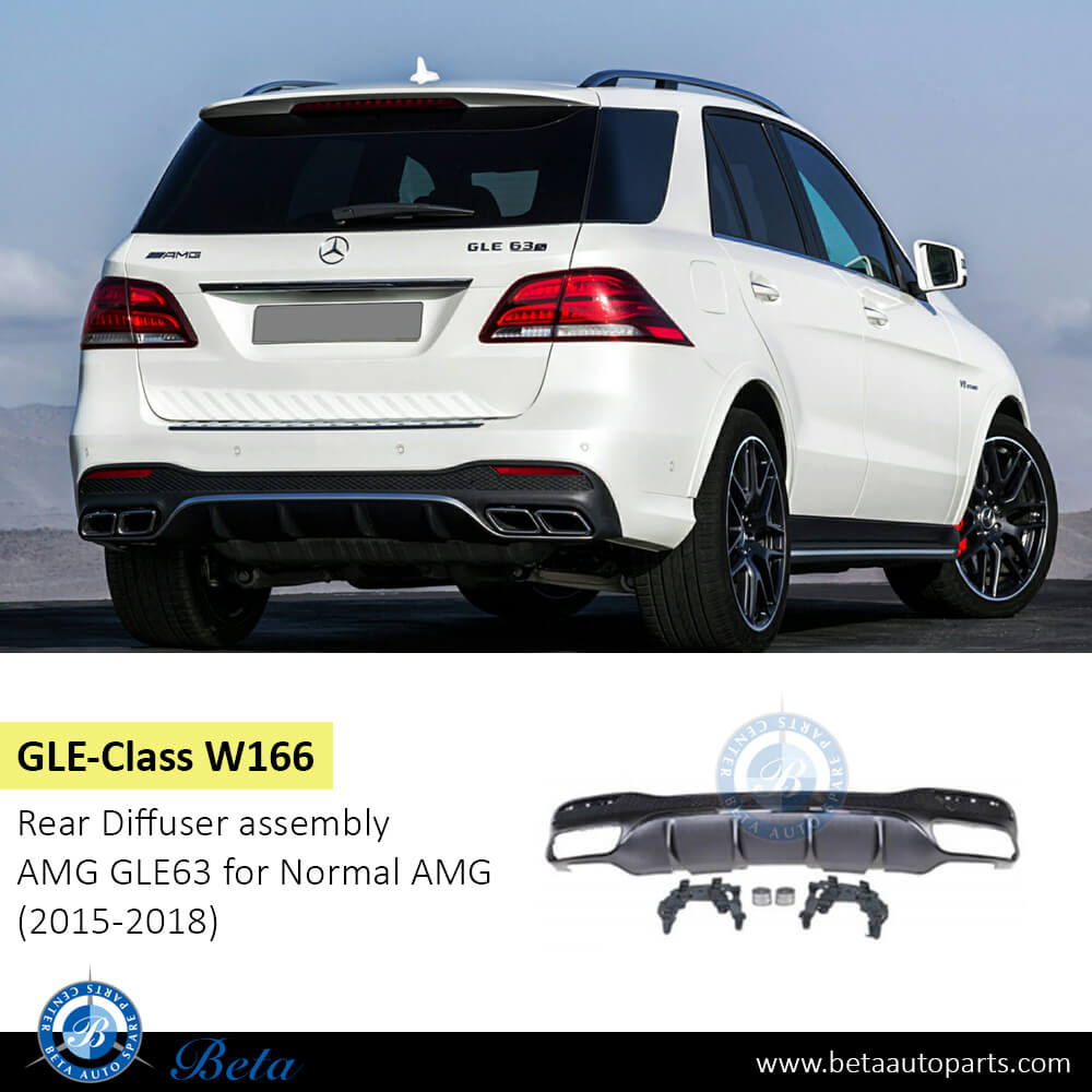 Mercedes GLE-Class W166 (2015-2018), Rear Diffuser assembly AMG GLE63 for Normal AMG (Black), China, 1668851138