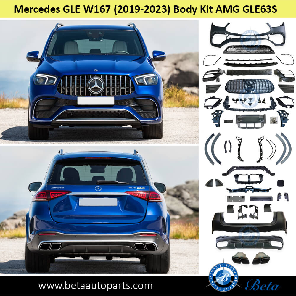 Body kit AMG GLE63S Black Color for Mercedes GLE-Class W167 2019-Up models after fixing