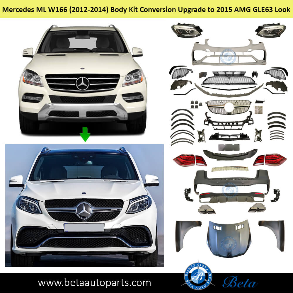 Mercedes ML-Class W166 Body Kit Conversion Upgrade to 2015 AMG GLE63 Look2012-2014 models