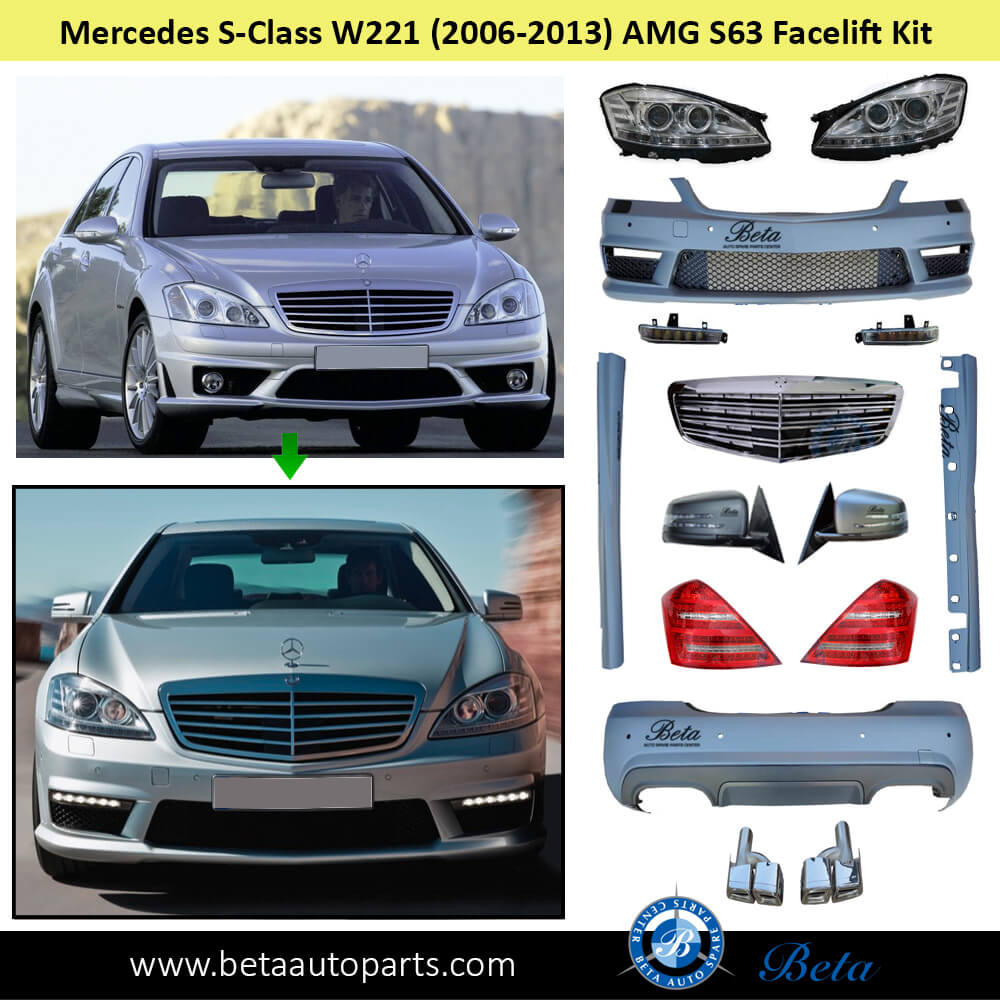 AMG S63 Facelift Conversion Kit for Mercedes S-Class W221 2006-2013 models