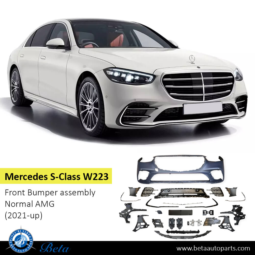 Mercedes S-Class W223 (2021-Up), Front Bumper Normal AMG (Silver), China, 2238805801