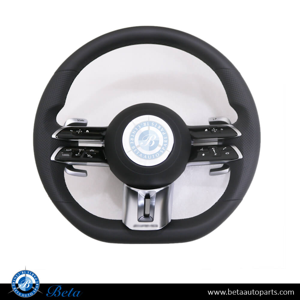 Mercedes W222 / W463 / W167 / X167 / W205 / W213 / H247 / W253 (2018-Up), Steering Wheel Upgrade to 2021 AMG Look (Leather)