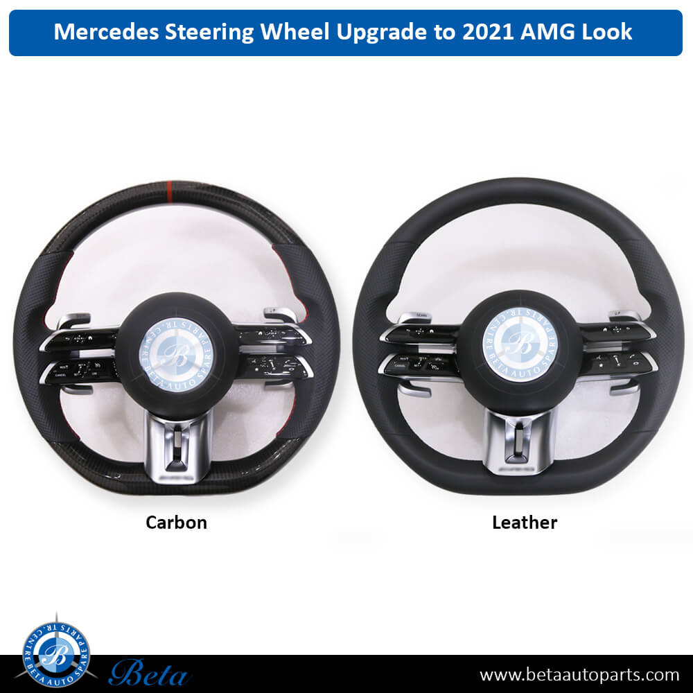 Mercedes W222 / W463 / W167 / X167 / W205 / W213 / H247 / W253 (2018-Up), Steering Wheel Upgrade to 2021 AMG Look (Carbon)