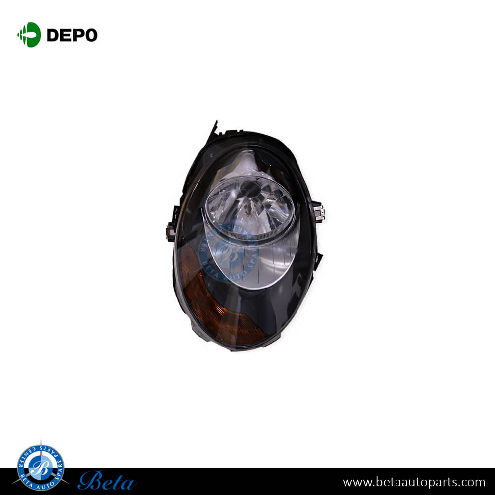 Right Side Headlamp with Yellow Indicator for Mini Hatch / Clubman F55/F56/F54 2014-Up models, Part Number 63117401595