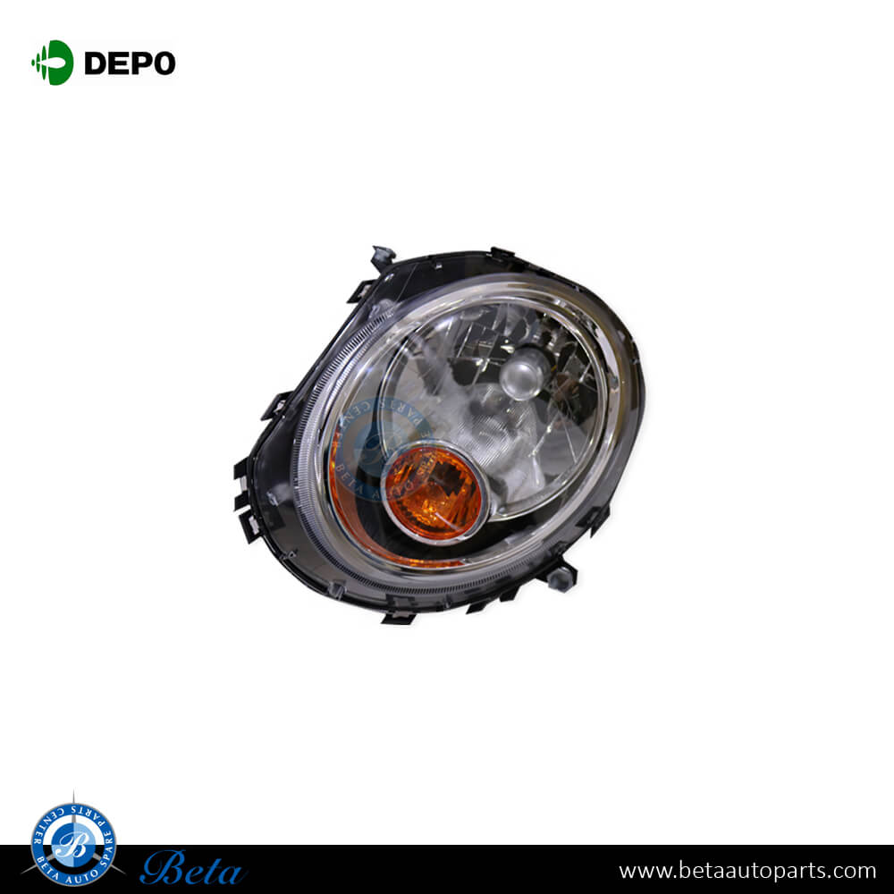 Left Side Headlamp with Yellow Indicator for Mini Hatch / Clubman R55/R56/R57 2007-2014 models, Part Number 63122751263