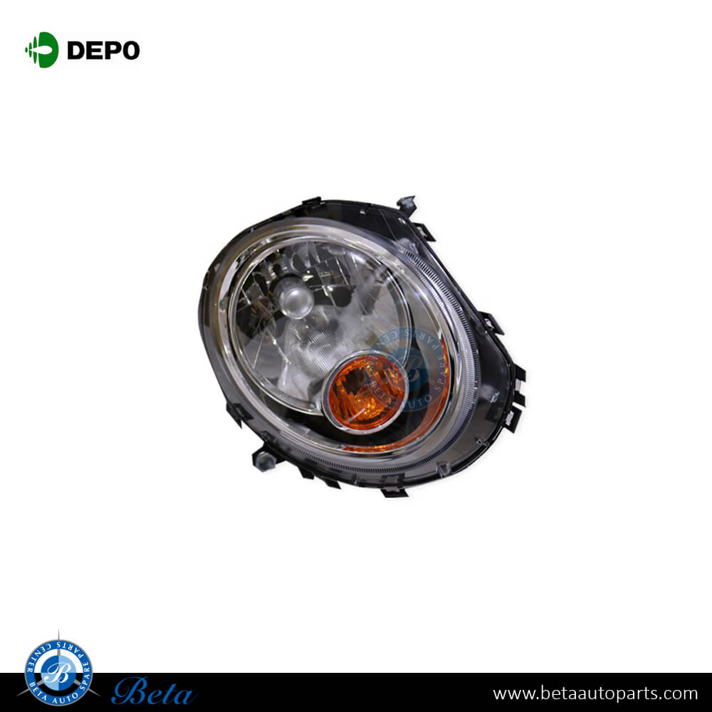 Right Side Headlamp with Yellow Indicator for Mini Hatch / Clubman R55/R56/R57 2007-2014 models, Part Number 63122751264