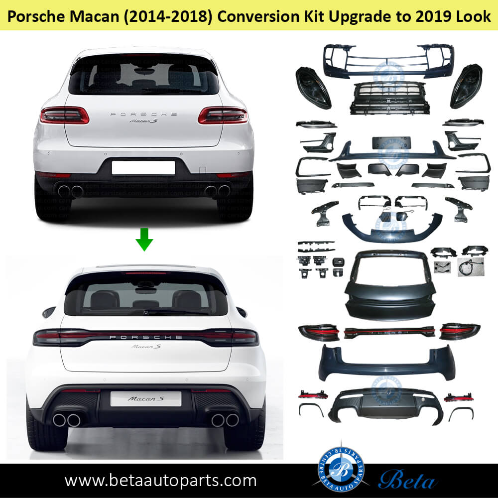 Body Kit Conversion Upgrade to 2019 look for Porsche Macan 2014-2018 models rear Side