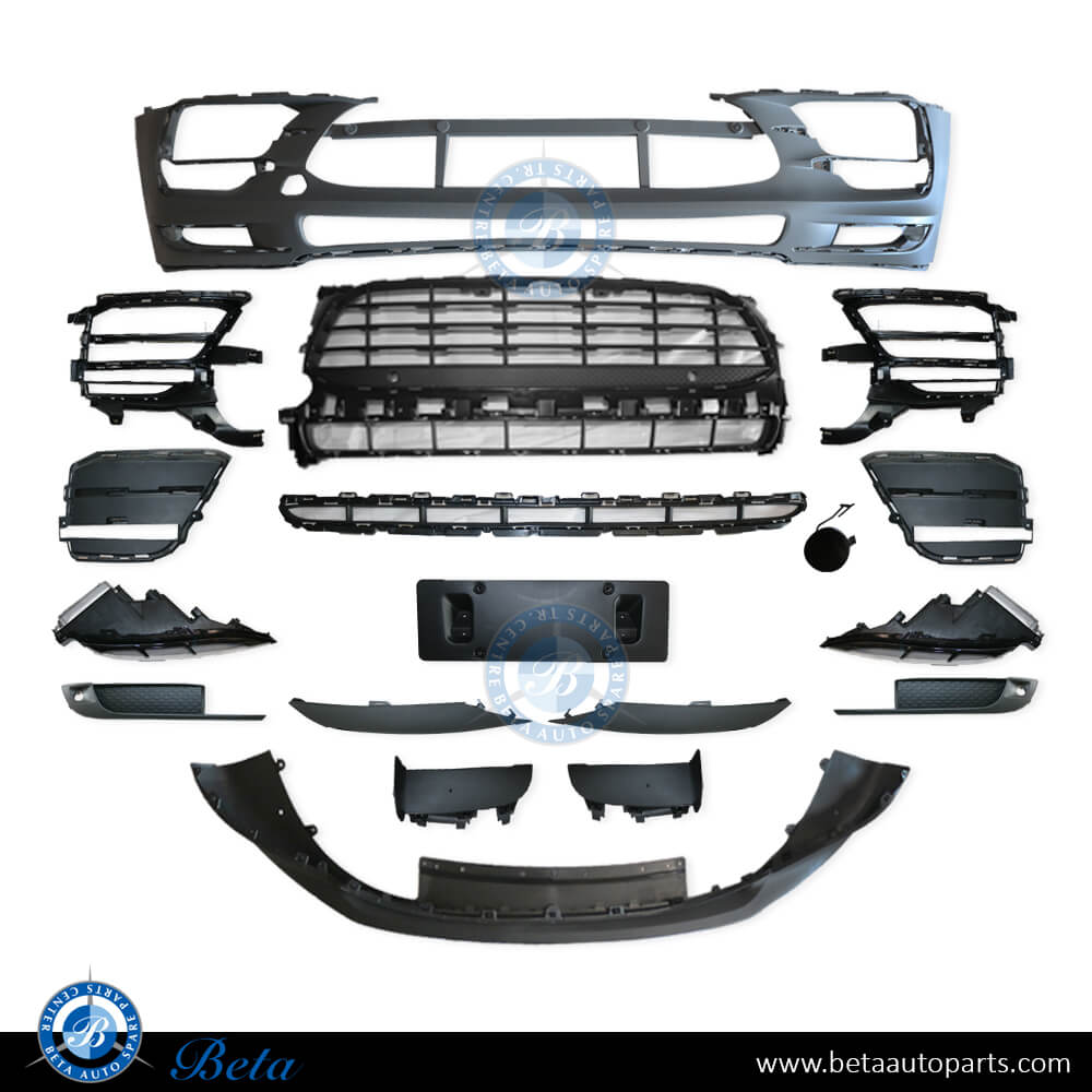 Front Bumper with DRL for Porsche Macan 2019-Up models, Part Number 95B807221K